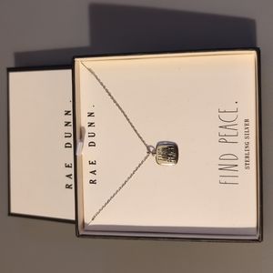 Rae Dunn FIND PEACE Necklace Sterling Silver Gift Box